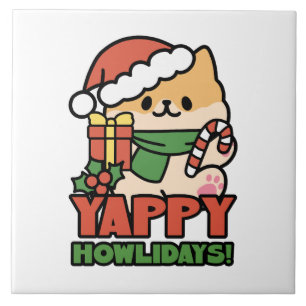 Carreau Yappy Howlidays - Jote Christmas Dog Cartoon