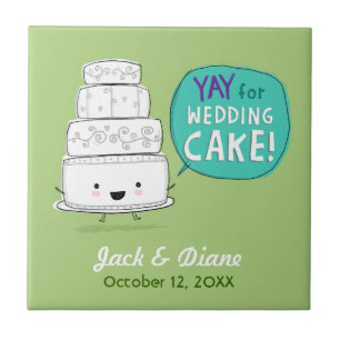 Carreau YAY pour Mariage Cake ! Design humoristique avec t