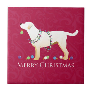 Carreau Yellow Labrador Retriever Joyeux Noël Design