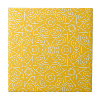 Carreau Yellow & White Abstract Geometric Pattern 