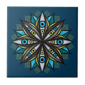 Carreau Yeux psychédéliques Double Iris Fleur Mandala Horr
