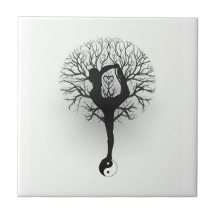 Carreau Yin Yang, arbre de la vie, femmes, yoga