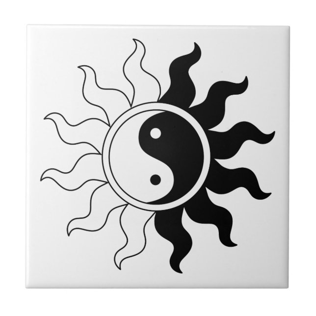 Carreau Yin Yang symbole soleil (Devant)
