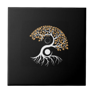 Carreau Yin Yang Tree - Golden Leaves