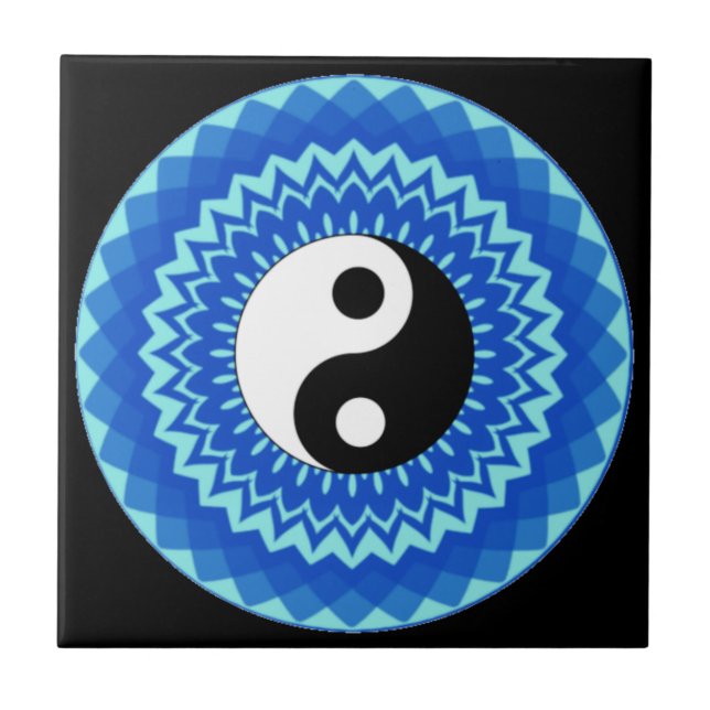 Carreau Ying yang mandala design (symbole yin et yang)  (Devant)
