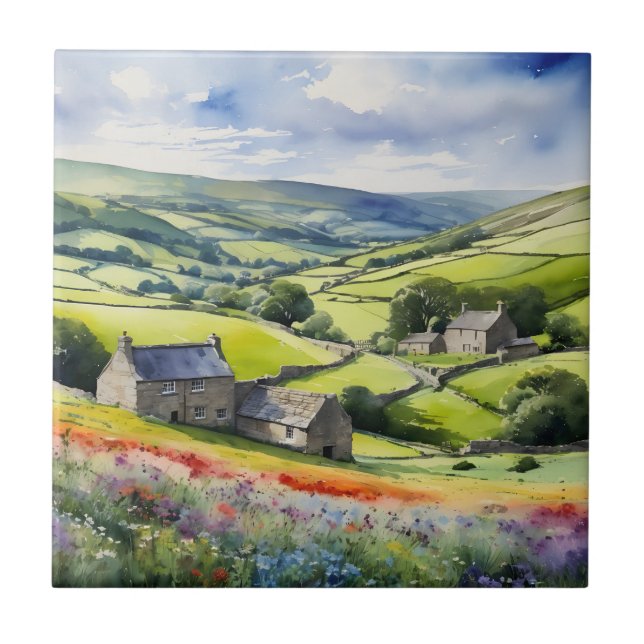 Carreau "Yorkshire Meadowsong" Paysage Yorkshire Dales (Devant)
