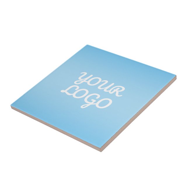 Carreau Your Logo & Modern Simple Ombre | Light Blue (Côté)