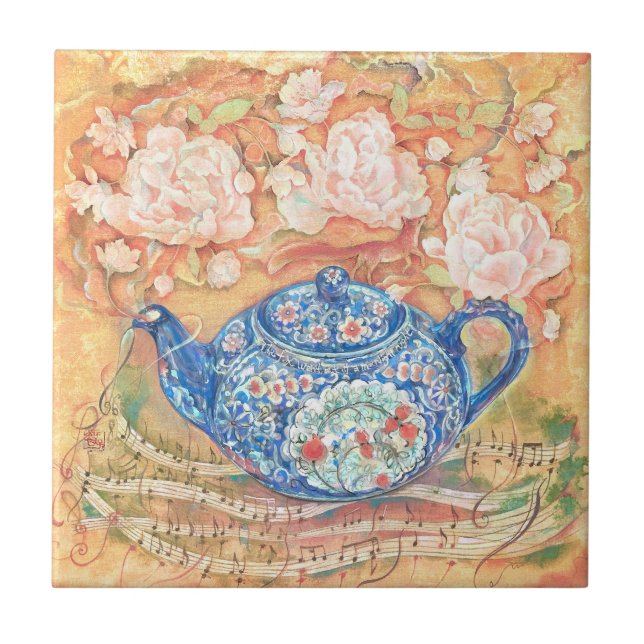 Carreau Yume Pot: Teatime Rhapsody Throw Pillow (Devant)