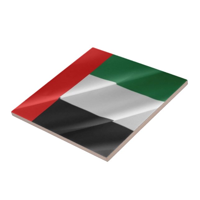 Carreau zAE002 ÉMIRATS ARABES UNIS agitant le DRAPEAU EAU (Côté)