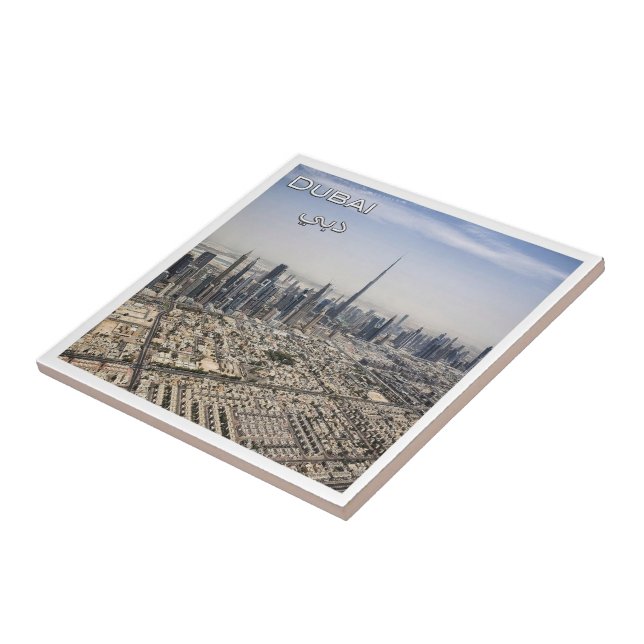 Carreau zAE040 DUBAI skyline, EAU, Asie, (Côté)