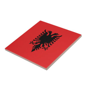 Carreau zAL001 DRAPEAU ALBANAIS, Albanie,