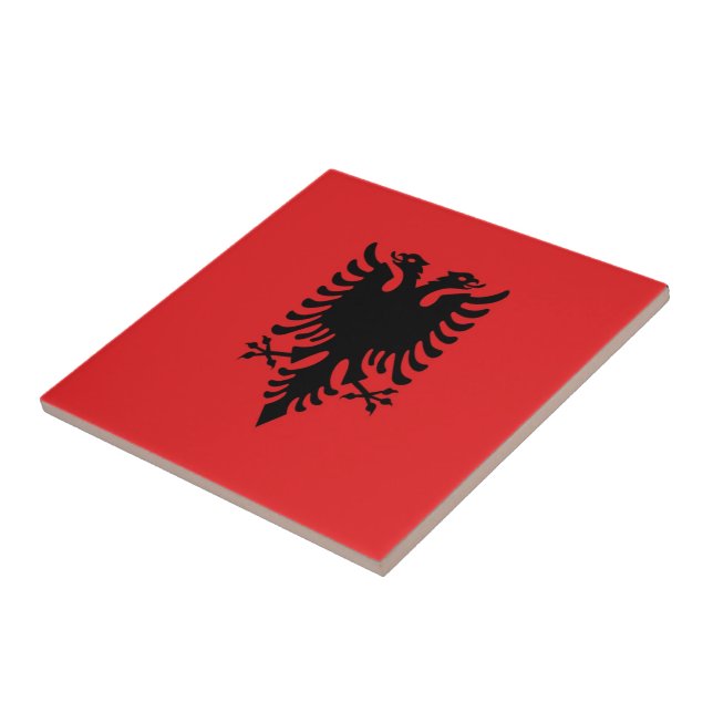 Carreau zAL001 DRAPEAU ALBANAIS, Albanie, (Côté)
