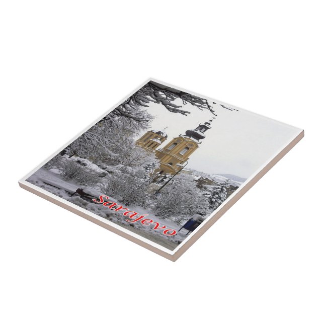 Carreau zBA004 ÉGLISE ORTHODOXE SARAJEVO Bosnie-Herzégovin (Côté)