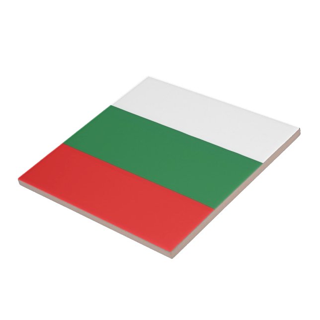 Carreau zBG001 DRAPEAU BULGARE, Bulgarie, (Côté)