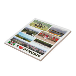 Carreau zBI003 BURUNDI I LOVE, Mosaïque, Afrique,