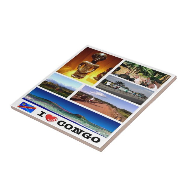 Carreau zCD003 CONGO I Love, Mosaic, Afrique, (Côté)