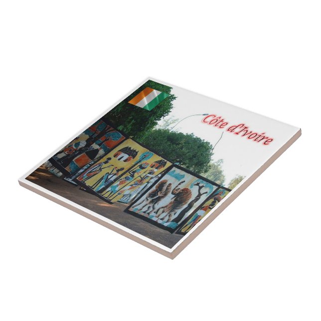 Carreau zCI004 IVORY COAST, Batik yakro, Afrique, (Côté)