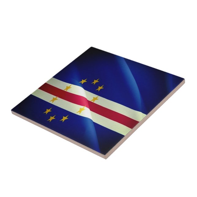 Carreau zCV002 CAPE VERDE, Drapeau de la vague, Afrique, (Côté)