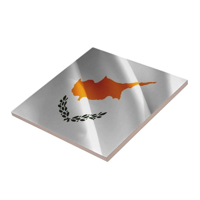 Carreau zCY002 portant le DRAPEAU CYPRIOT, Chypre, (Côté)