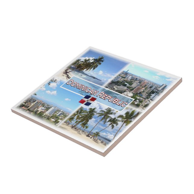 Carreau zDO003 RÉPUBLIQUE DOMINICAINE, Mosaïque, Amérique, (Côté)