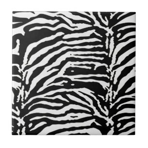 Carreau Zebra Camouflage Motif artistique noir et blanc