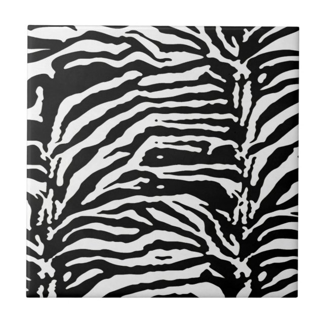 Carreau Zebra Camouflage Motif artistique noir et blanc (Devant)