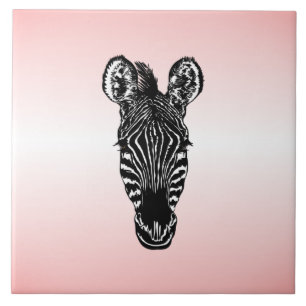 Carreau Zebra Head on Pink