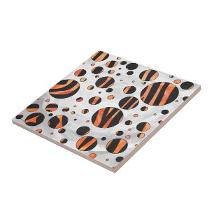 Carreau Zebra Pois noirs et orange