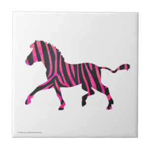 Carreau Zebra Silhouette noir et rose chaud