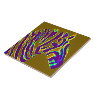 Carreau Zèbre d'or violet d'animaux sauvages