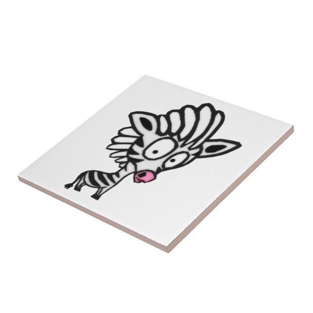 Carreau Zèbre mignon de bande dessinée (Côté)