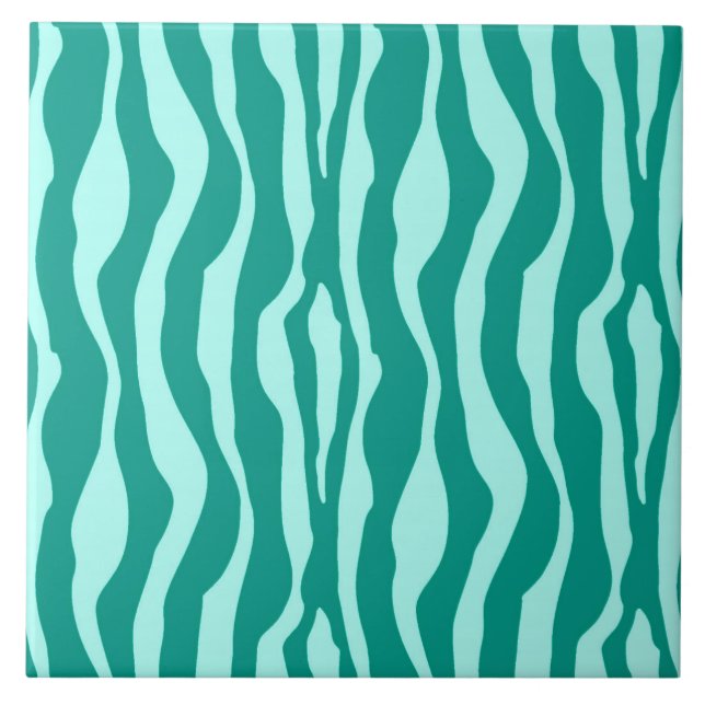 Carreau Zèbre rayures - Turquoise et Aqua (Devant)