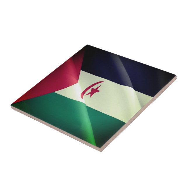 Carreau zEH002 SAHARA OCCIDENTAL, Drapeau, Afrique, (Côté)