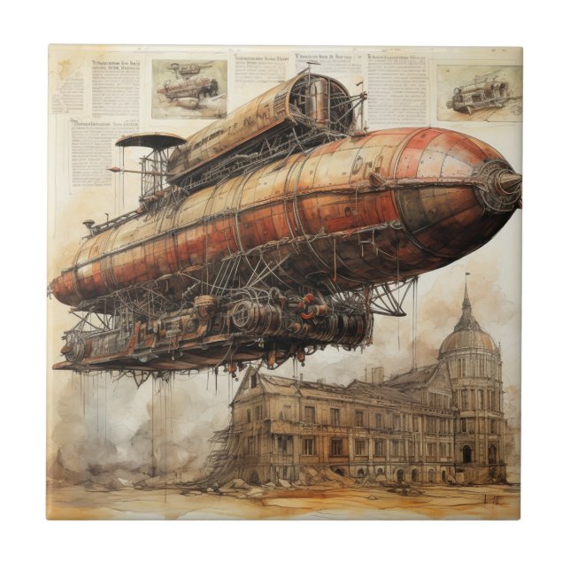 Carreau Zeppelin Steampunk vintage (3) (Devant)