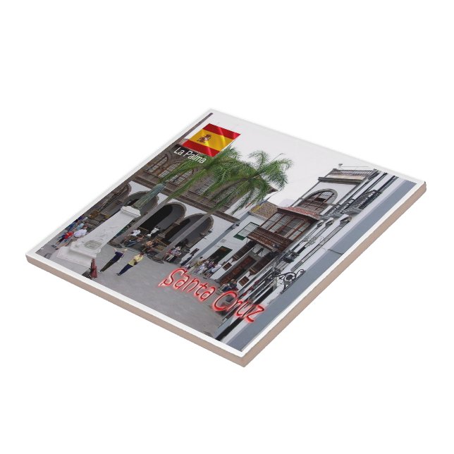 Carreau zES077 LA PALMA, PÈRE NOËL CRUZ, Plaza de España, (Côté)