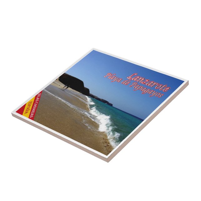 Carreau zES088 LANZAROTE, PLAGE DE PAPAGAYOS, Espagne, (Côté)