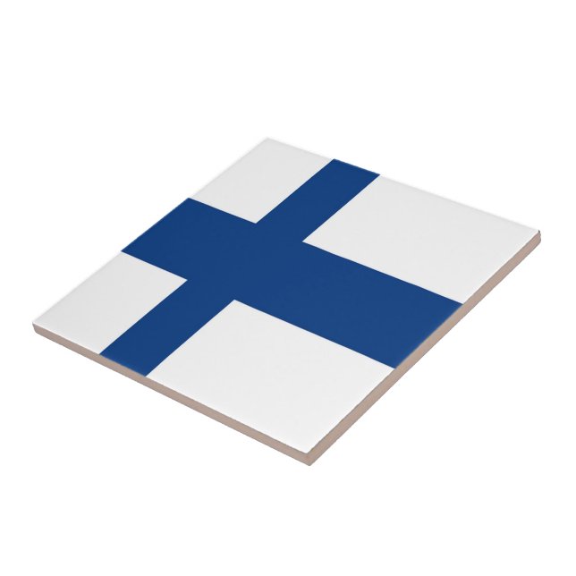 Carreau zFI001 DRAPEAU FINLANDAIS, Finlande, (Côté)