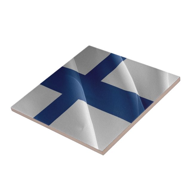 Carreau zFI002 Drapeau finlandais Finlande (Côté)