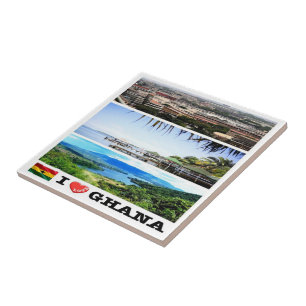 Carreau zGH007 GHANA I Love, Mosaic, Afrique,