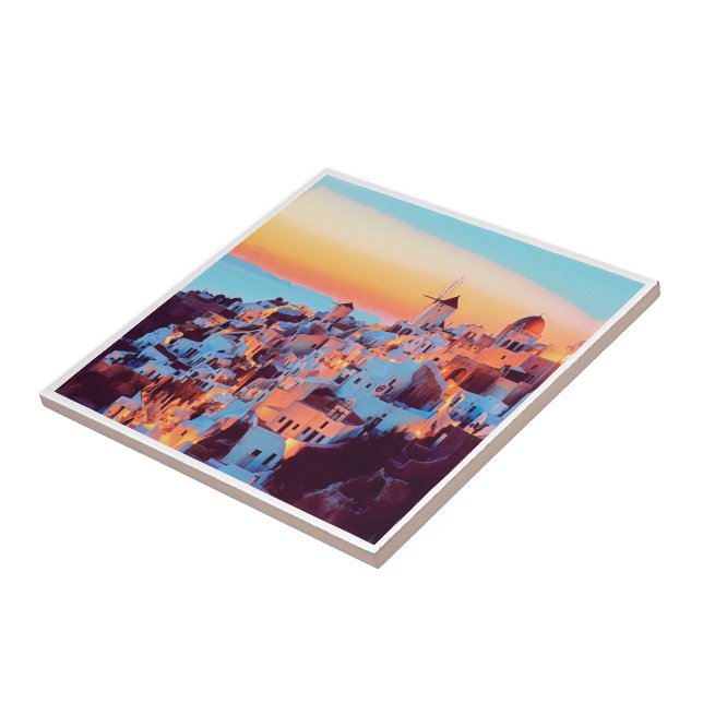 Carreau zGR011 SANTORINI, Grèce, (Côté)