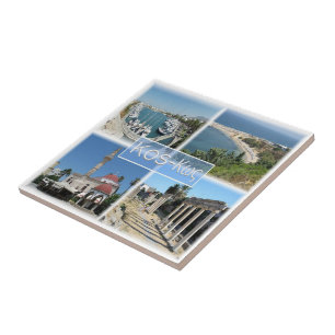 Carreau zGR020 mosaïque de KOS, Grèce, Europe,