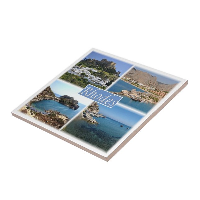 Carreau zGR025 RHODES, Grèce, Europe, (Côté)