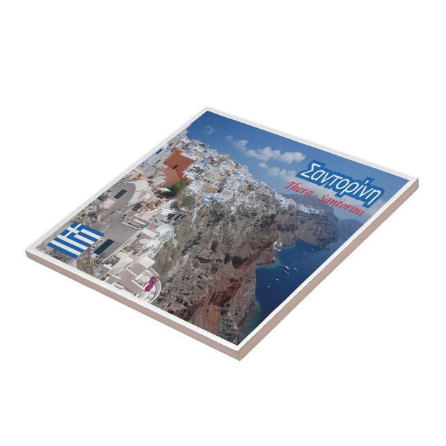 Carreau zGR033 SANTORINI Thera, Grèce, (Côté)