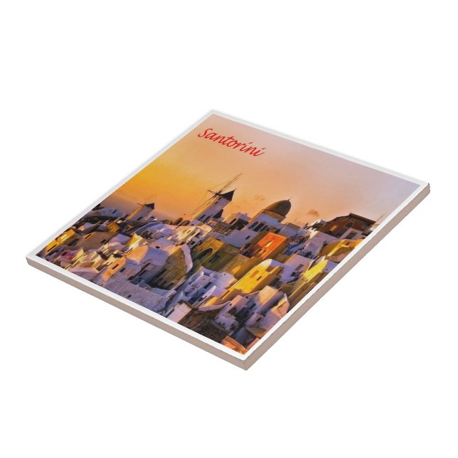 Carreau zGR035 SANTORINI, Thera, Grèce, (Côté)