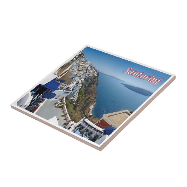 Carreau zGR074 SANTORINI Thera, Firai, Grèce, (Côté)