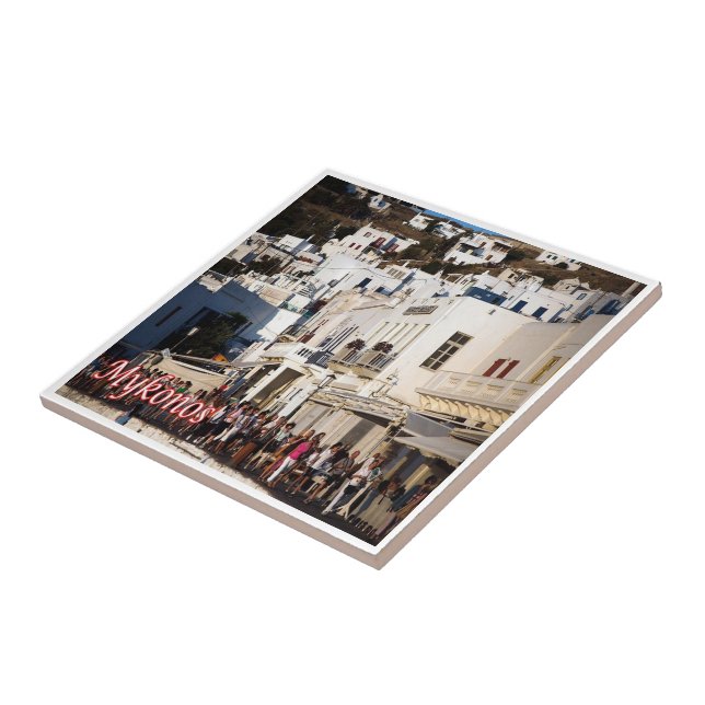 Carreau zGR105 MYKONOS Panorama, Grèce, (Côté)