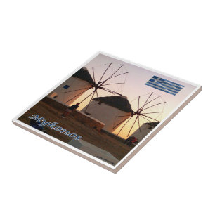 Carreau zGR110 MYKONOS, Windmills, Grèce,