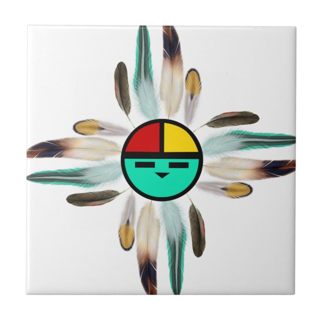 Carreau Zia Sun Dieu avec plumes (Devant)