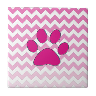 Carreau Zigzag magenta de monogramme de patte de Chevron
