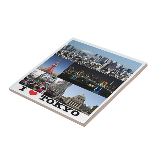 Carreau zJP003 j'aime TOKYO, Japon, Asie, (Côté)